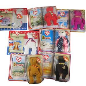 Lot of 7 McDonald's Ty Beanie Babies International Bears II Good Condition READ